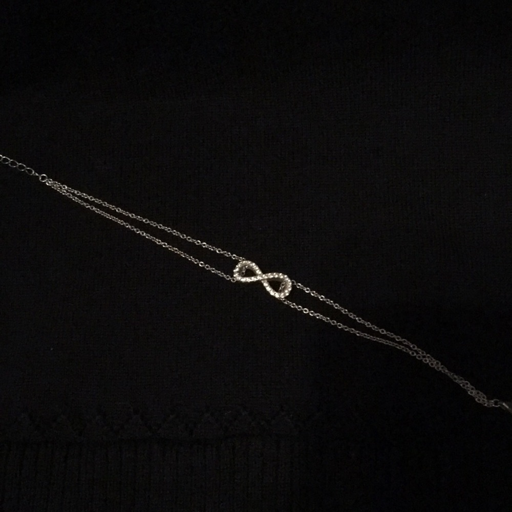 Infinity bracelet silver crystal